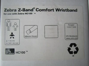 Zebra 10007746K HC100 Z-Band Comfort Polypropylene Wristband Cartridge 275 LABEL - Picture 1 of 1