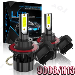 2X H13 9008 LED Headlight Super Bright Bulbs Kit 420000LM White Hi-Lo Beam 6000K - Picture 1 of 10