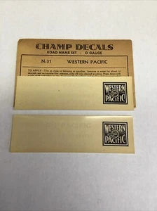 Champ Decals O Gauge N-31: Western Pacific Road Name Set white - Picture 1 of 2
