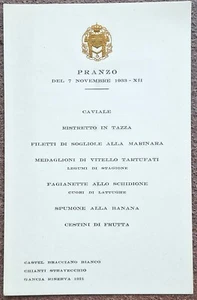 MENU STORICO - GOERING - MUSSOLINI - Pranzo  - ROMA - 7 novembre 1933 - Picture 1 of 2