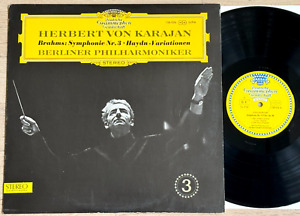 BRAHMS Symphony No.3 HERBERT VON KARAJAN 1965 ED1 Tulip DGG STEREO LP MINT