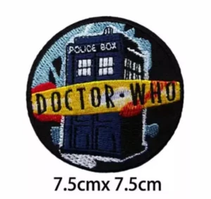 Doctor Who Tv Film Time Lord Tardis Iron-On Motif Patch - Picture 1 of 1