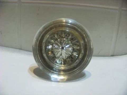 Vintage glass door handle knob nob Dexter? hardware home repair replacement Cover