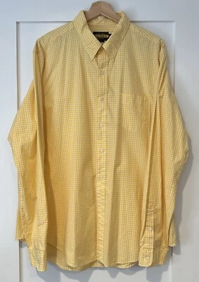 Camisa xadrez masculina popeline Rugby Ralph Lauren tamanho 2XL XXL amarela Gingham .. - Imagem 1 de 4