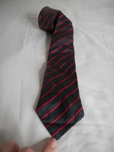 Vintage Orient Blue Red Striped silk narrow Tie necktie 1930s - 1950s - Picture 1 of 5
