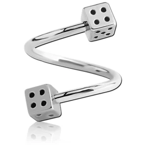 Spiralenpiercing Würfel Lippenpiercing 1,6MM Ohrpiercing Helix Ohrring Lippe Ohr - Bild 1 von 1