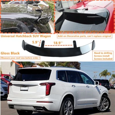 For 2020-2025 Cadillac XT6 Gloss Black GT-Style Rear Roof Spoiler Wing Universal Foto 1 de 4