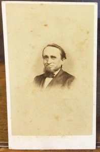 CDV Retrato Hombre Sonriente Barba Delgada F. Gutekunst Fotógrafo Filadelfia Años 1870 - Imagen 1 de 2