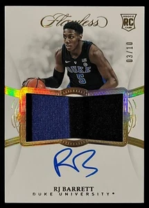 Parche autógrafo dorado RJ Barrett 19-20 Panini impecable colegial novato GU/10 - Imagen 1 de 2