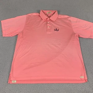 Peter Millar Polo Shirt Mens Large Pink 100% Cotton Short Sleeve Doublegate Golf - Picture 1 of 10