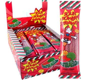SOUR POWER STRAWS 西瓜,1.75 盎司(24 件装) — 第 1/2 张图片