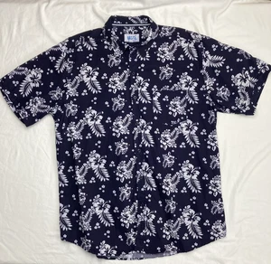 Camisa Hawaiana UZZI Para Hombre Azul Estampado Hibisco Talla XL Algodón Manga Corta - Imagen 1 de 11