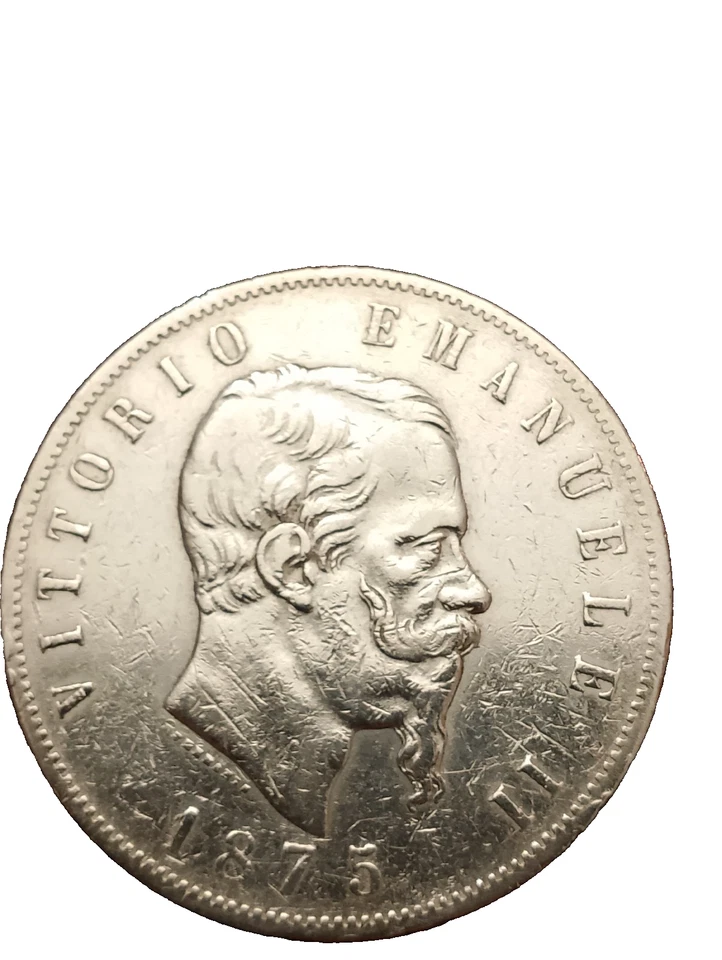MILANO SCUDO DA  5 LIRE 1975 ARGENTO 40MM. VITTORIO EMANUELE II. - Imagen 1 de 2