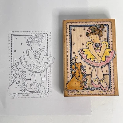 пенни черный лес установленный резиновый штамп балерина и собака со звездами 1996 - Изображение 1 из 4