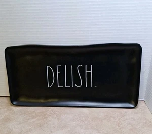 Rae Dunn  Melamine Serving Trays Black Delish. 14x7 By Enchante - Picture 1 of 7