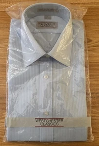 WESTCHESTER CLASSIC MEN'S SIZE 16 SHORT SLEEVE SHIRT COLOR BLUE NEW IN PACKAGE - Picture 1 of 4