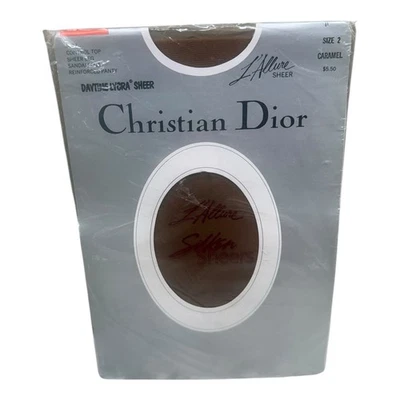 Vintage Christian Dior L'allure Silken Sheer Pantyhose Size 2 Caramel - Image 1 of 2