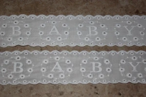 10 yards white poly cotton embroidered eyelet lace Embossed scalloped BABY 2" - Picture 1 of 2