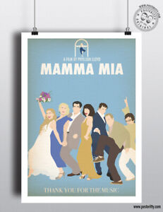 MAMMA MIA - Minimalist Alternative Movie Poster, Minimal Film Posteritty Print