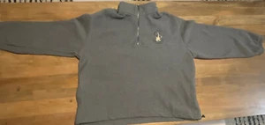 Vtg King Louie UFCW Union Made Gray Thermal Lined Half Zip Sweater 2XL Made USA - Picture 1 of 11