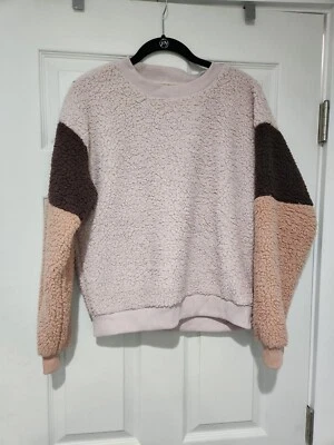 American Eagle Sweatshirt Sweater Women's Medium Teddy Sherpa  Crewneck - Image 1 of 4
