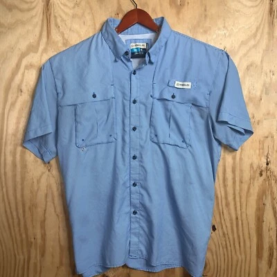 Magellan Short Sleeve Blue Fishing Shirt, Men's XL Relaxed Fish Gear Button Top - Image 1 of 4
