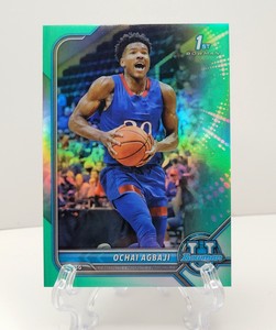 Ochai Agbaji /250 Aqua Refractor (RC) 2022 Bowman University  Kansas Jayhawks