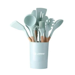 Kitchen Utensil Set 12-Pcs Heat Resistant Silicone Kitchen Cookware Gadget Tools - Picture 1 of 17