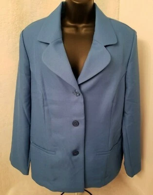 Alfred Dunner Womens Blazer Jacket Coat Size 14 Blue - Image 1 of 4