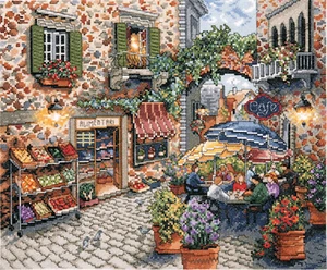 Kit de punto de cruz ~ Design Works European Sidewalk Cafe #DW2736 - Imagen 1 de 3