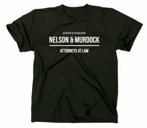 Nelson And Murdock T Shirt Attorneys At Law Justice Is Blind Daredevil Anwalt - Zdjęcie 1 z 16