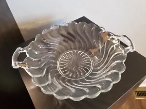 Schöne elegante Glas Fostoria Colony Griff runde Gemüseschüssel Servieren - Bild 1 von 4