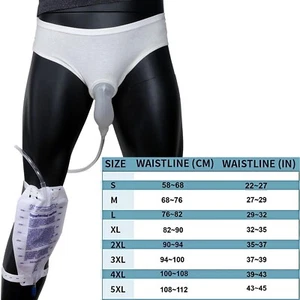 Male Incontinence Briefs Small Washable Reusable 800 ml leg bag, free ship'g 1+ - Picture 1 of 5