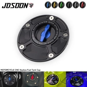 CNC Keyless Fuel Tank Gas Cap Cover For Yamaha YZF R1 R3 R6 R25 MT07 MT-09 MT-10 - Picture 1 of 5