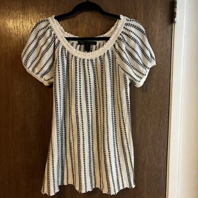 Suéter de malha Marc by Marc Jacobs manga curta balão listrado padrão tamanho G - Imagem 1 de 4