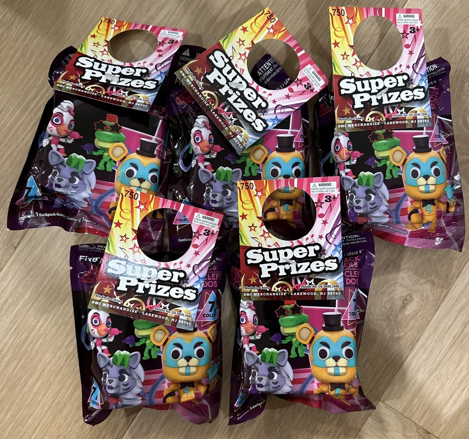 FIVE (5) Five Nights at Freddy's Security Breach Backpack Hangers Blind Bags - Image 1 of 3