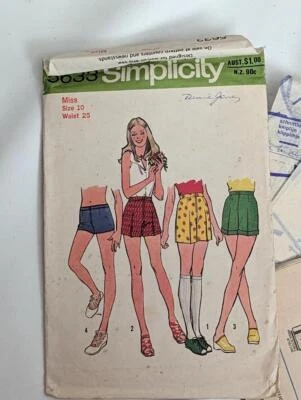 Vintage Sewing Pattern Simplicity 5633-  Miss Shorts 1973 Sz 10  Waist 25 - Image 1 of 2