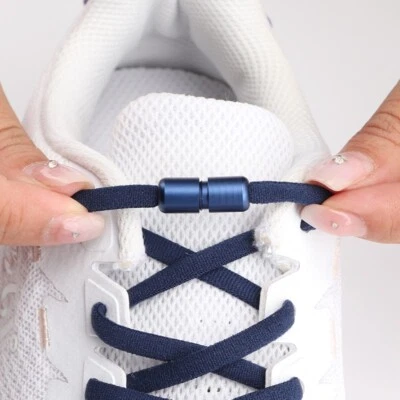 Flat No Tie Shoe Laces Lock Elastic Shoelaces Lazy Laces Sneakers Kids Adults - Image 1 of 4