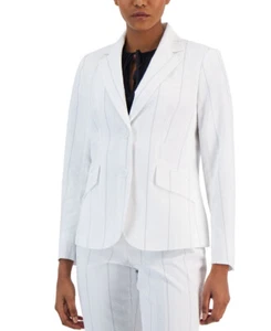 Anne Klein Women's Seersucker Two-Button Jacket (Bright White Multi, 12) - Picture 1 of 3