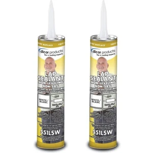 Dicor 551LSW-1 QTY. 2, Non-Leveling Non-Sag Lap Sealant White, 10.3 OZ Tube - Foto 1 di 1
