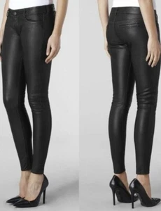 AllSaints Delors Pipe Skinny Leather Biker Trousers WLL023 - Size W28 - Picture 1 of 4