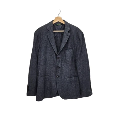 Robert Talbott 男式 Fabiano Blazer 夹克运动外套羊毛混纺灰色 M 码 — 第 1/4 张图片