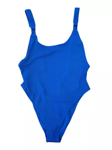 Aerie Ribbed Blue w/Coral Size L One Piece - Picture 1 of 3