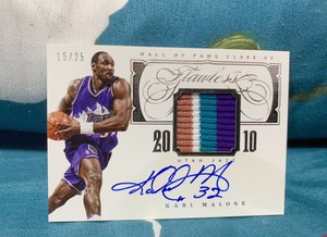 2013-14 Flawless Class of 2010 Auto Karl Malone patch Auto/25 Very Rare📪✉️