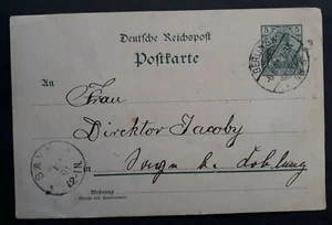 1901 Germany 5pfg stamped Postcard ties pre-printed cancelled Berlin SW - Picture 1 of 2
