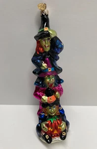 Christopher Radko Halloween Glas Ornament Triple Trouble Hexen Hexe Kürbis - Bild 1 von 12