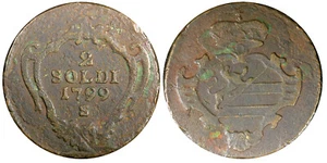 Italienische Staaten Gorizien Franz II Kupfer 1799 S 2 Soldi Smolnik postfrisch KM#44 (9) - Bild 1 von 3