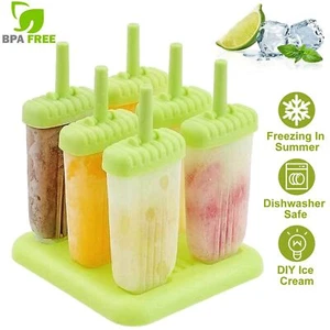 Silicone Popsicle Molds 6-cavity Ice Popsicle Maker Set DIY Ice Pop Mold - Picture 1 of 9