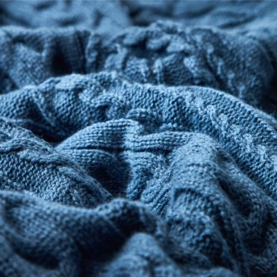 Chunky Knitted Throw Blankets Sofa Bed Cover Office Nap Blanket Bedroom Decor - Image 1 of 4