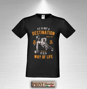 T-Shirt uomo palestrato pesi passione atletica fit elegante estate moda slim - Picture 1 of 2